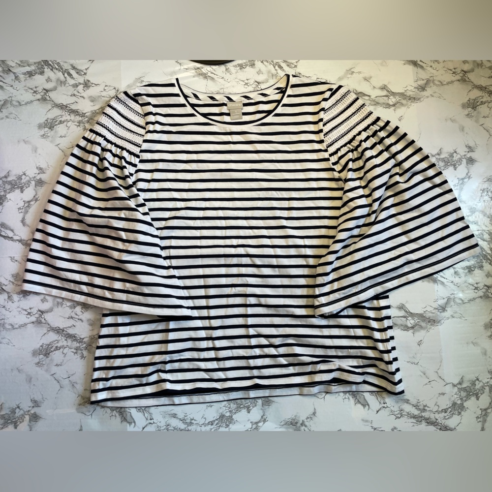 Chico’s Women’s Striped Blouse Size XL NWT
